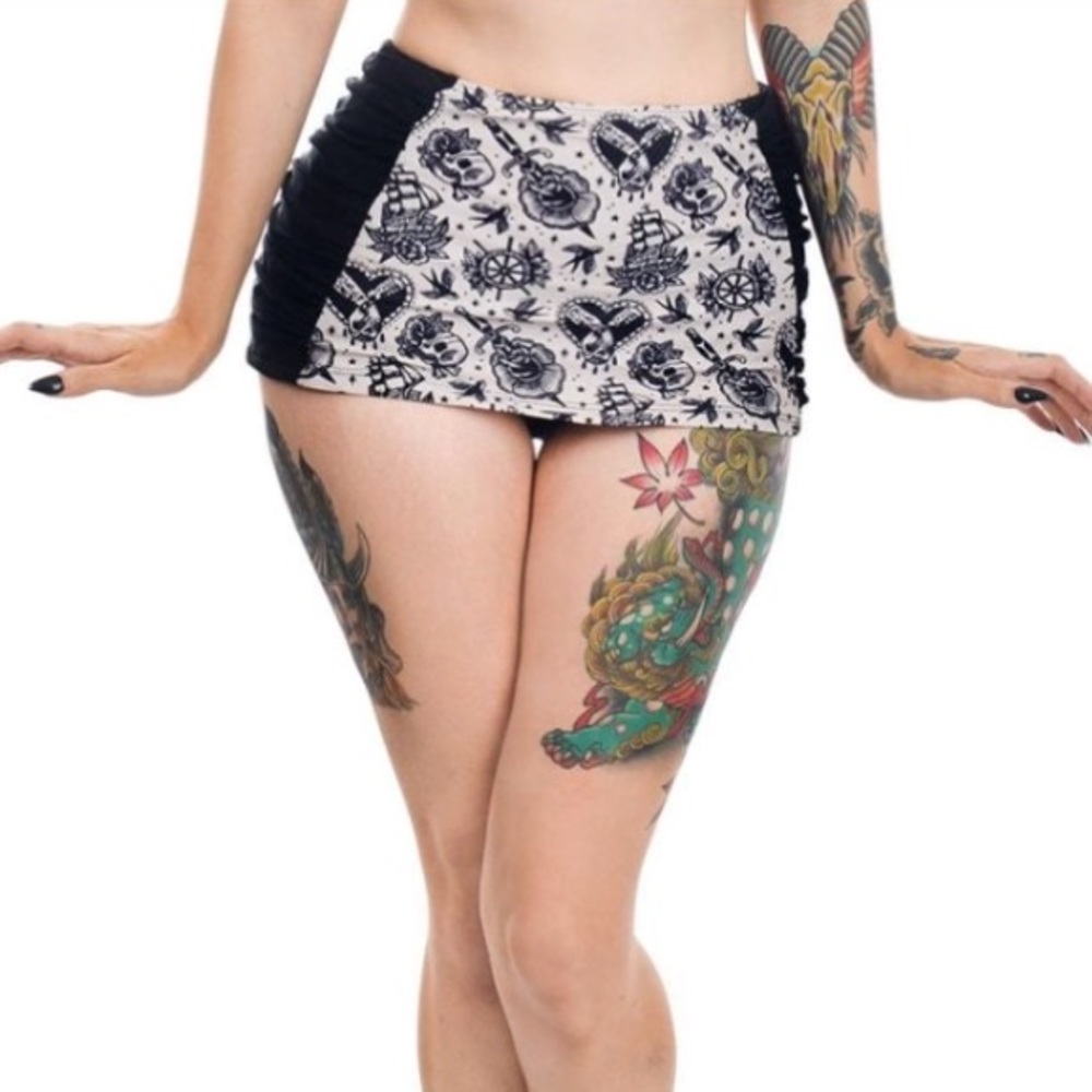 Too Fast Pin Up High Waist Bikini Skirt Bottom